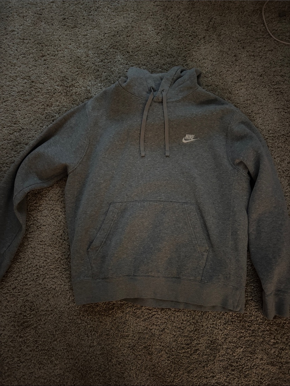 Nike Gray Heather Pullover Hoodie with Small Logo size medium